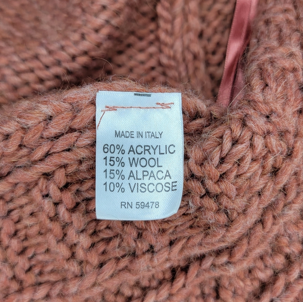 Anthropology Elsamada Chunky Knit Alpaca Wool Tie Front Cardigan Size M - Picture 10 of 12